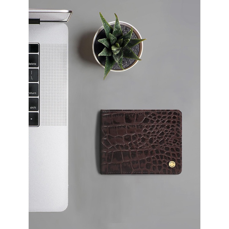 Hidesign Men Brown Textured Two Fold Wallet