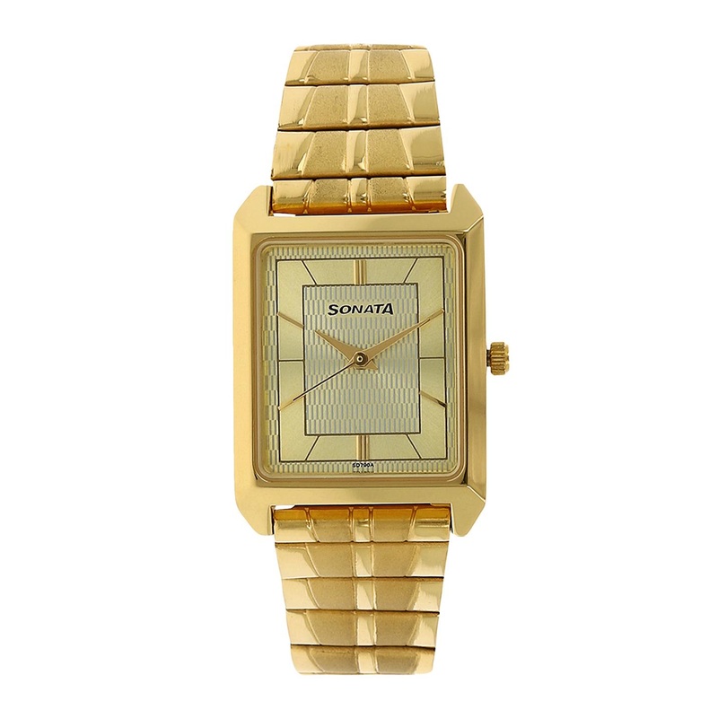 Sonata Men Gold-Toned Analogue Watch