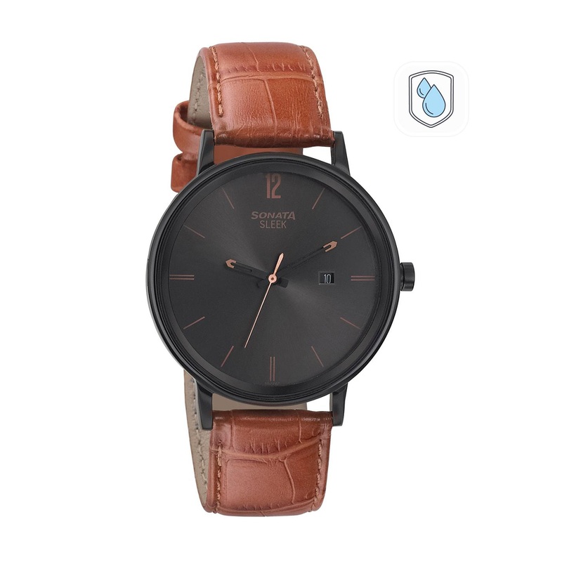 Sonata Sleek Men Black Analogue watch 7131NL02