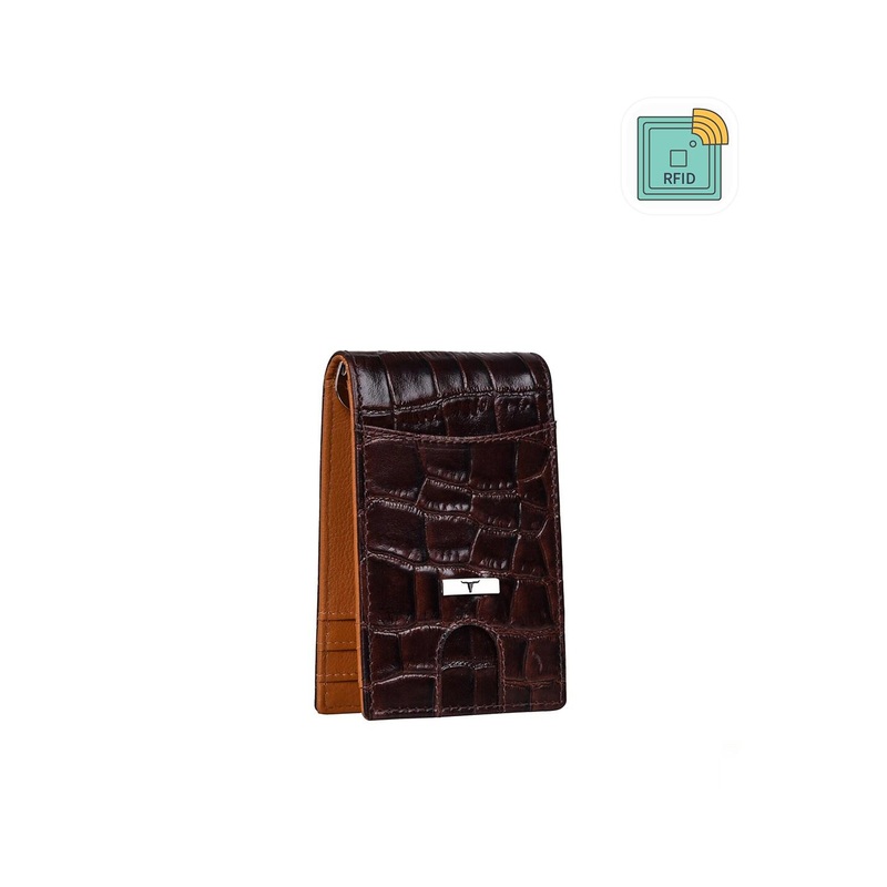 URBAN FOREST Men Abstract Textured Leather Money Clip