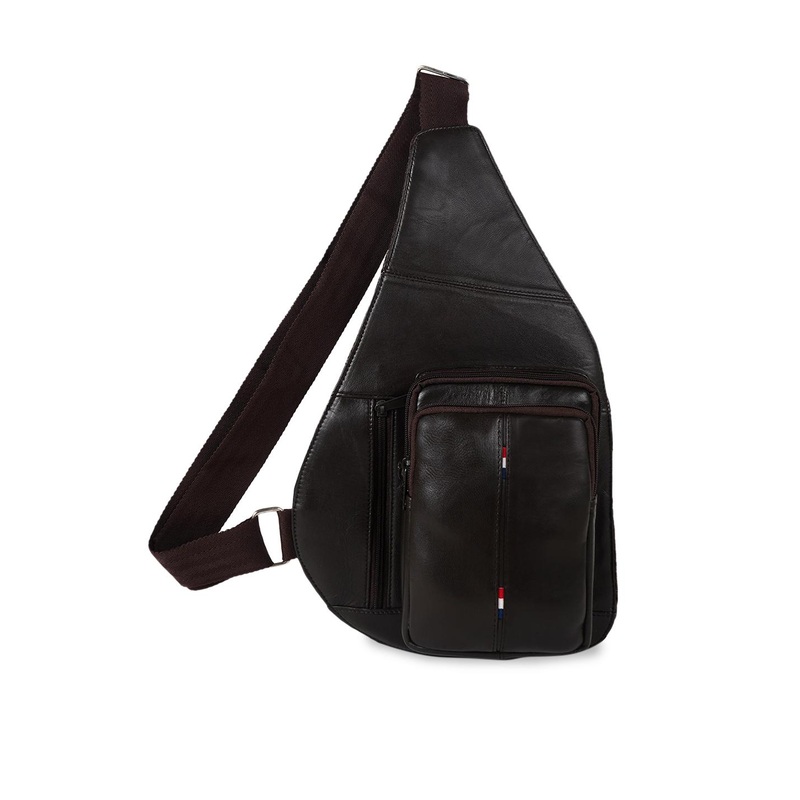 CIMONI Unisex Solid Leather Crossbody Bag