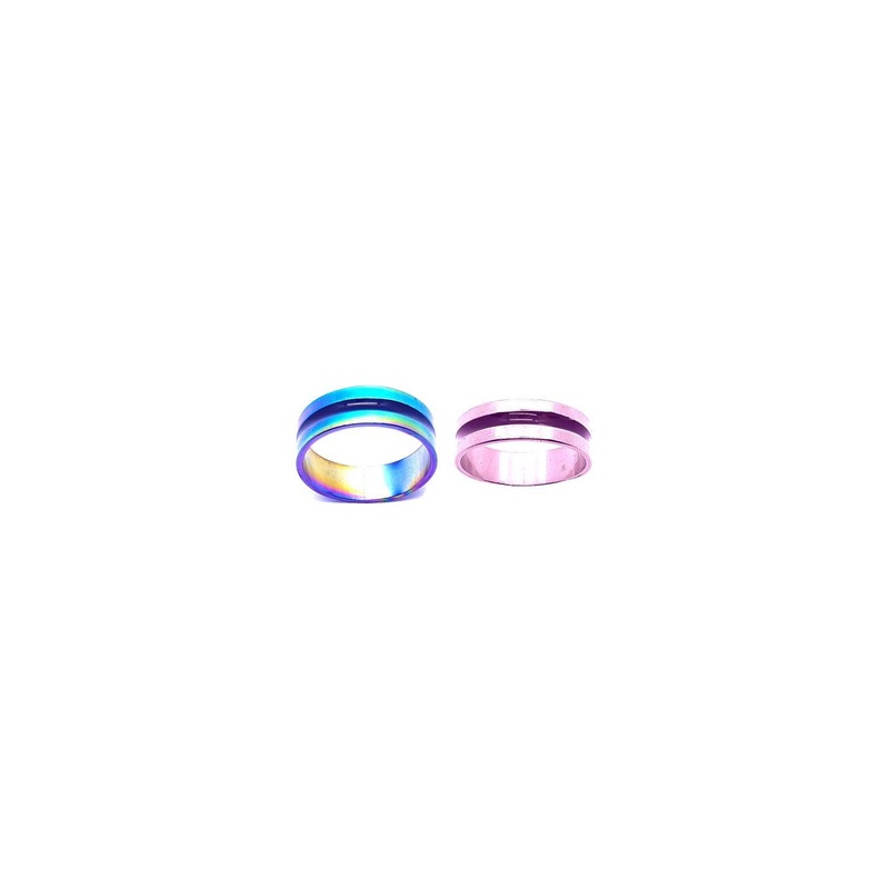 Dynamic Retail Global Set of 2 Rings for Men & Women, Multicolor-Purple Alloy Ring ()