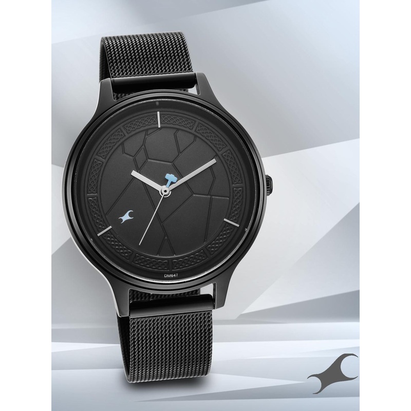 Fastrack Men Black Dial & Bracelet Style Straps Analogue Wrist Watch 6269NM01