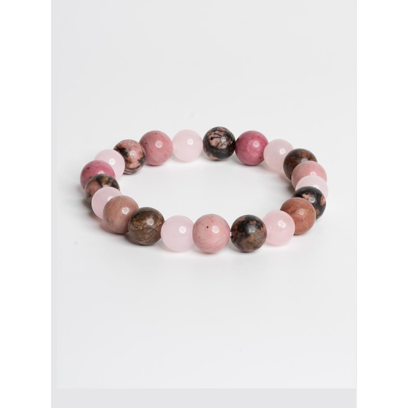 Look and Adorn Rose Quartz Rhodhonite & Rhodhocrosite Love Bracelet