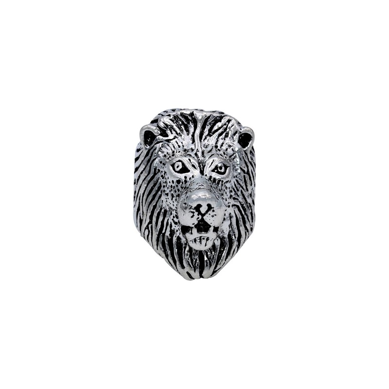 Oxidised Antique finish Brass, Awesome Lion Head design, Finger ring Men