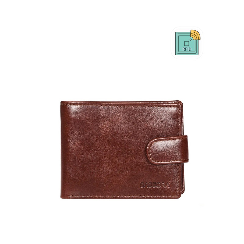 Sassora Men Brown Leather Two Fold Wallet