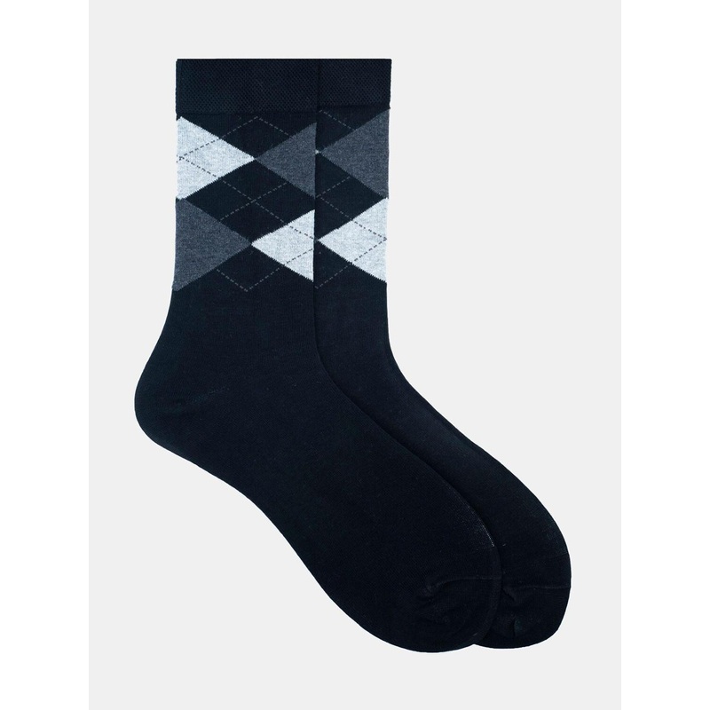 Soxytoes Men Black Patterned Calf-Length Socks