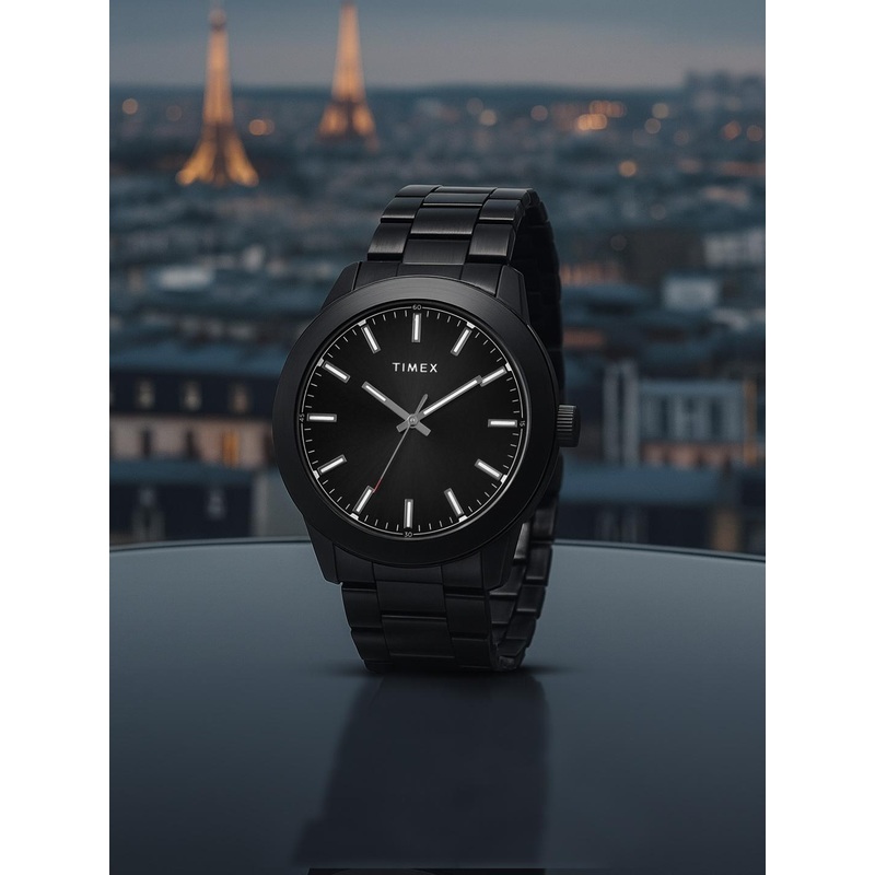 Timex Men Brass Dial & Stainless Steel Bracelet Style Straps Analogue Watch- TWEG185SMU12