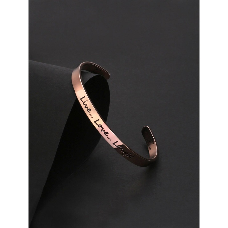 Yellow Chimes Unisex Rose Gold-Plated Stainless Steel Kada Bracelet