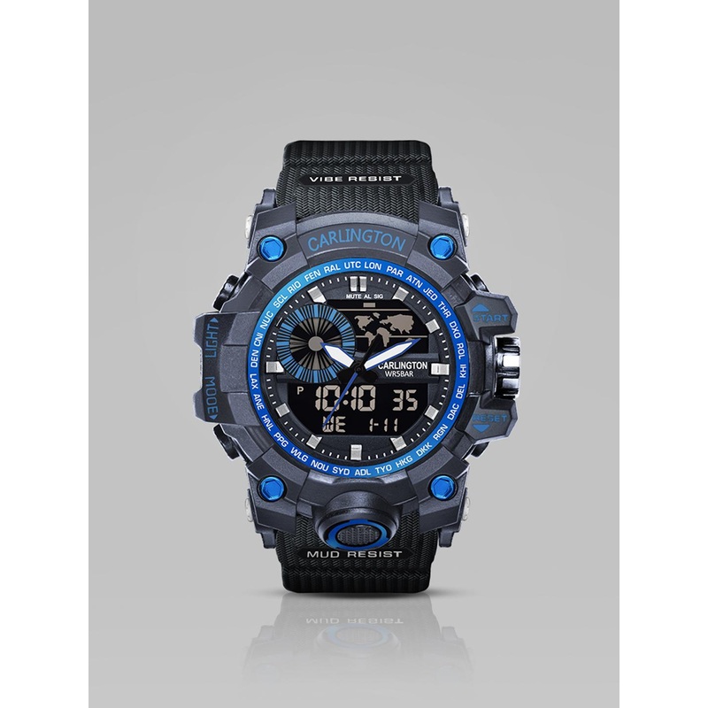 CARLINGTON Men Analogue and Digital Chronograph Watch CT 3388 Blue