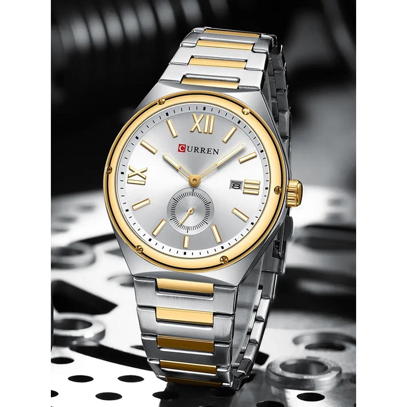 Curren Men Bracelet Style Straps Analogue Watch CR-8471-TT-White