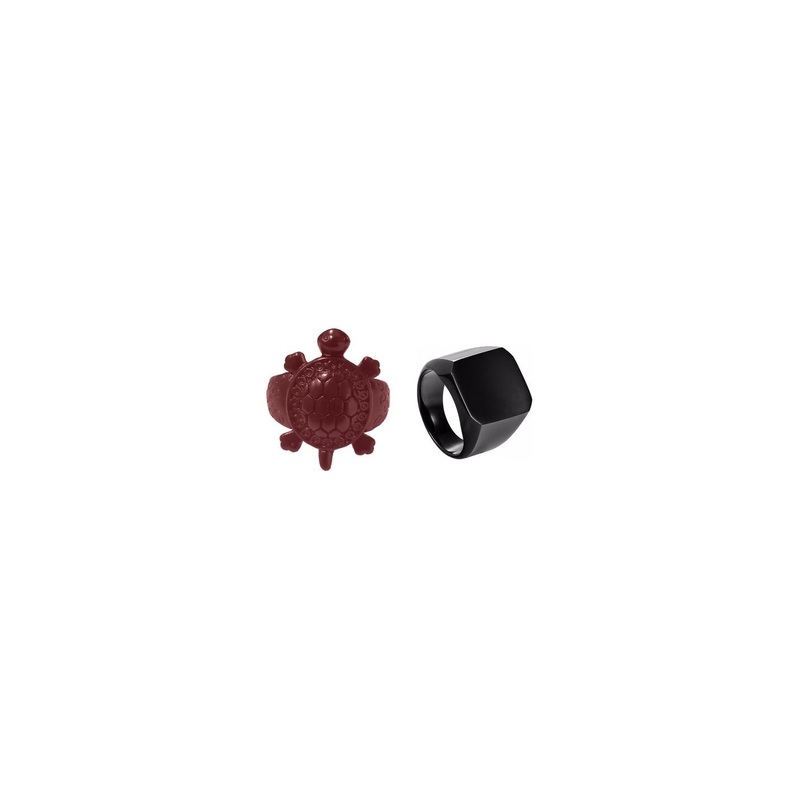 Dynamic Retail Global Set of 2 Rings for Men, Brown-Black Alloy Ring ()