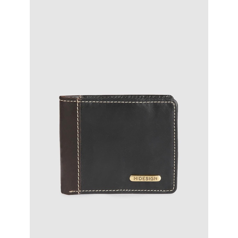 Hidesign Men Black Leather Two Fold Wallet