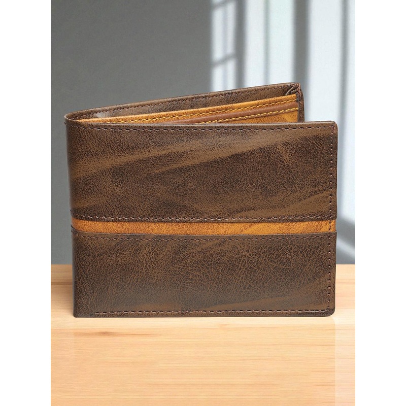 Metronaut Men Textured Two Fold Wallet With Flap Coin Pocket