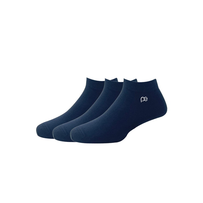 Peter England Men Navy Blue Pack of 3 Cotton Ankle Length Socks