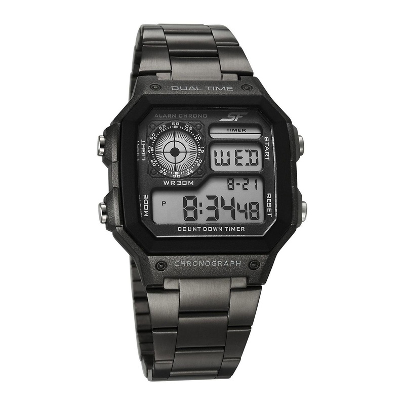 Sonata Men Metal Digital Watch 77134PM06W