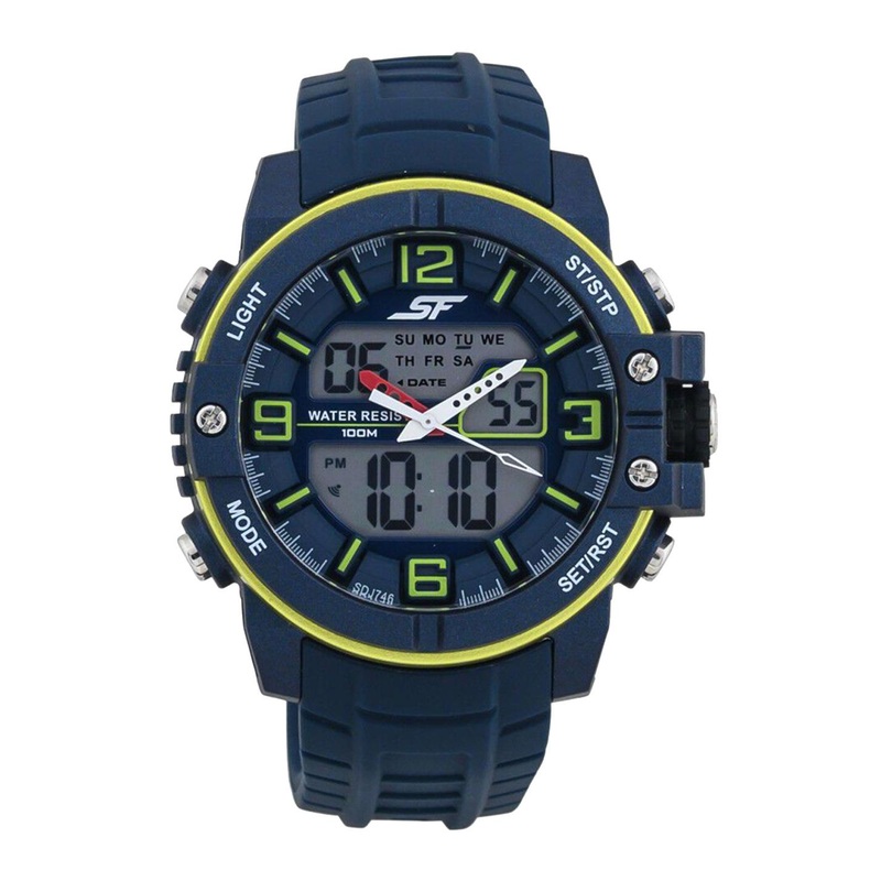Sonata Men Textured Straps Analogue and Digital Watch NP77099PP03