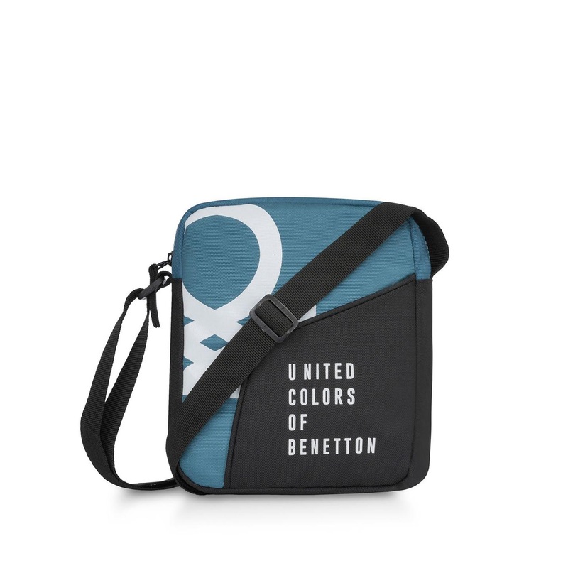 United Colors of Benetton Unisex Geometric Colourblocked Structured Sling Bag