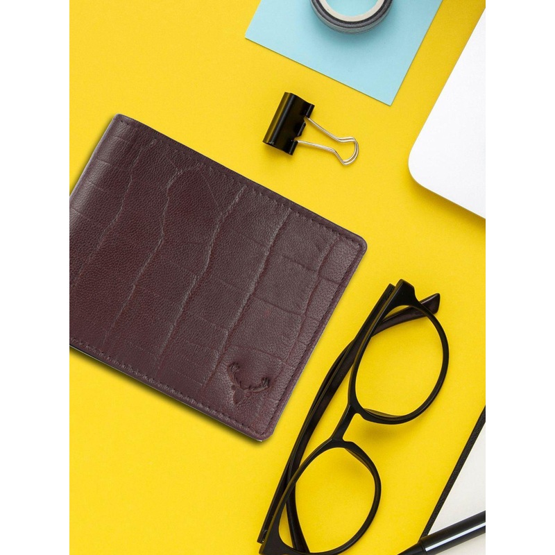 URBAN LEATHER Men Abstract Textured Leather Three Fold Wallet