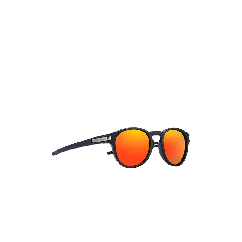 AFERELLE Unisex Orange Lens & Black Round Sunglasses with