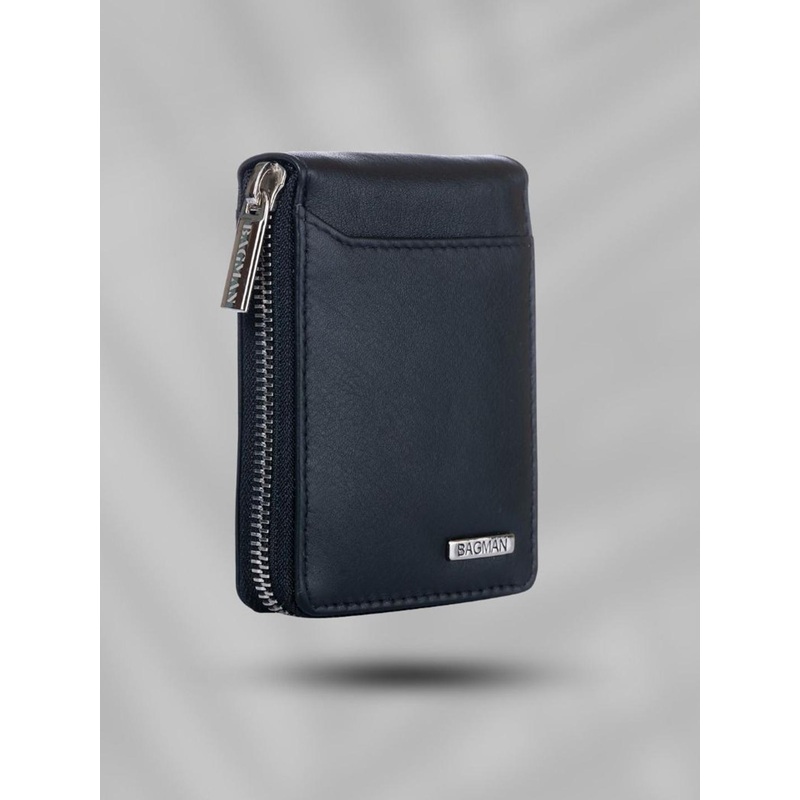 BAGMAN Men Leather Zip Around Wallet