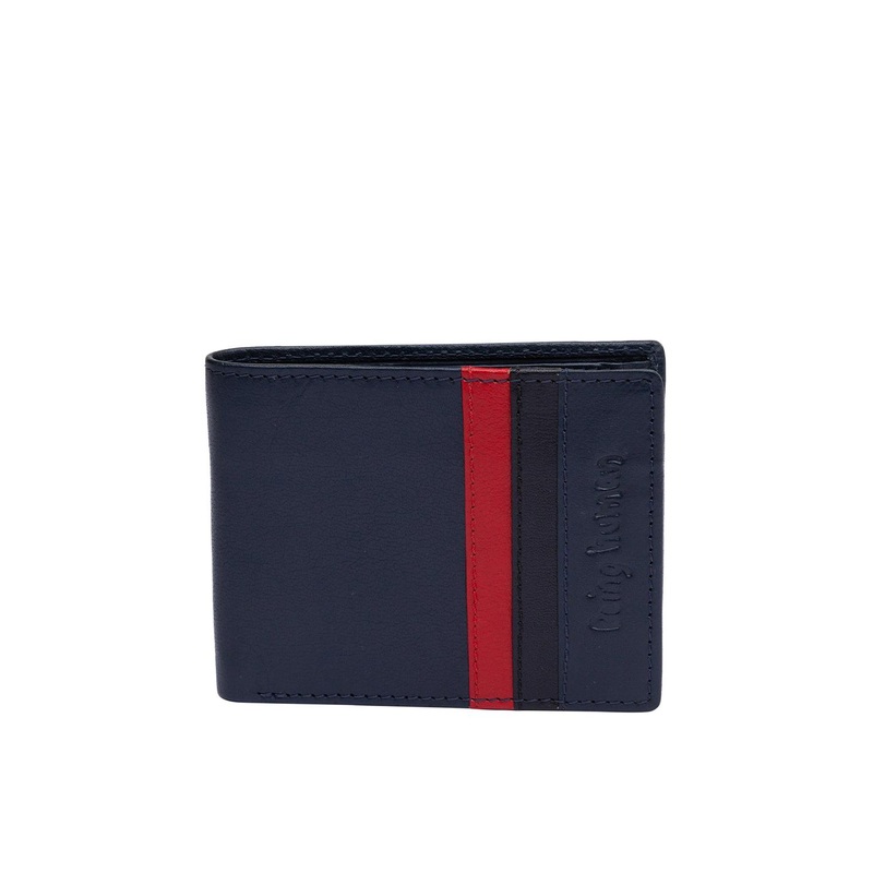 Being Human Men Navy Blue & Red Leather Two Fold Wallet