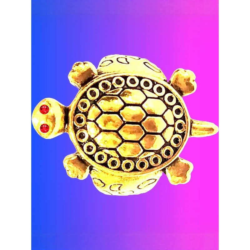 Dynamic Retail Global Tortoise Turtle Kachua Meru Ring for Men Women Boys Girl Vastu Fengshui Brass Gold Plated Ring ()