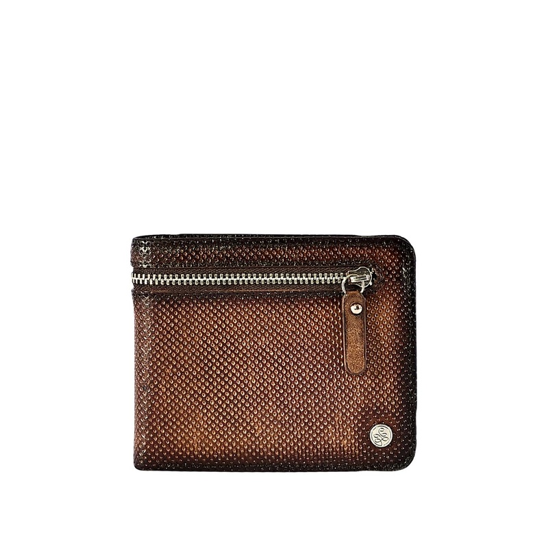 Eske Men Textured Leather Two Fold Wallet