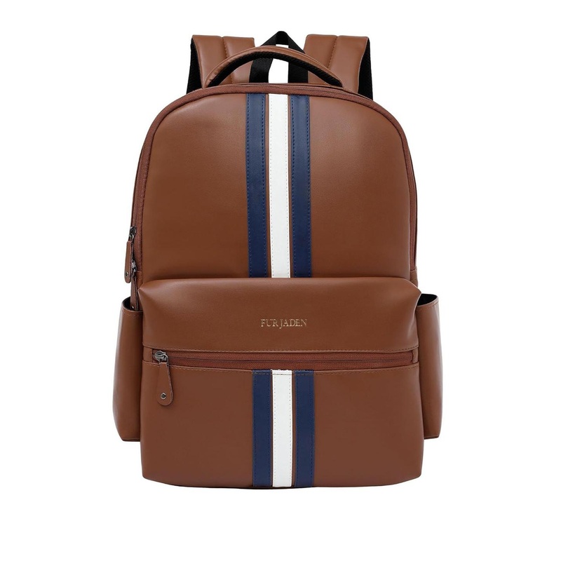 FUR JADEN Laptop Backpack With Premium & Durable Vegan Leather with Anti-Theft Pocket
