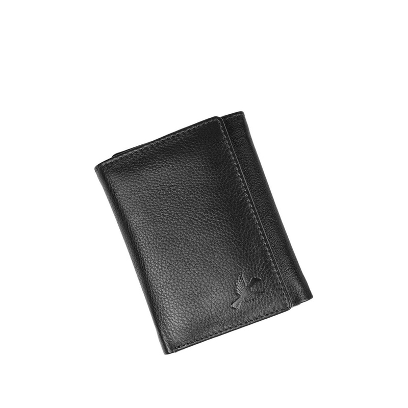 Hornbull Trifold Black RFID Protected Genuine Leather Two Fold Wallet