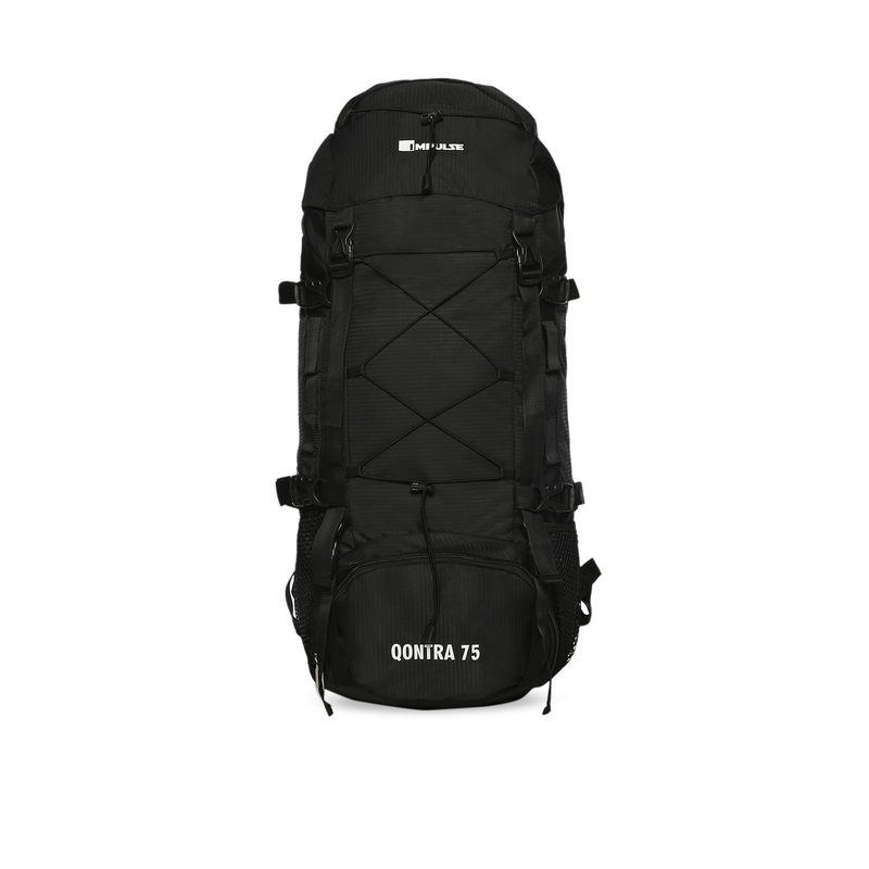 Impulse Unisex Black Solid Qontra 75 Litres Rucksack