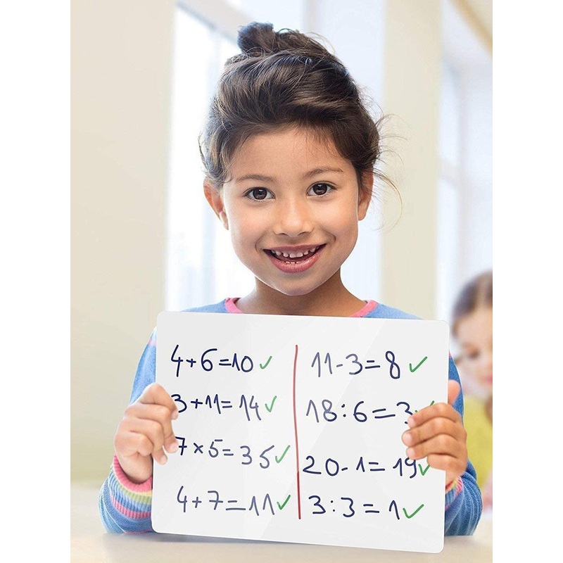 LIfeKrafts Set Of 10 White Dry Erase Lap Board (Pack of 4) with 4 Markers and 2 Eraser