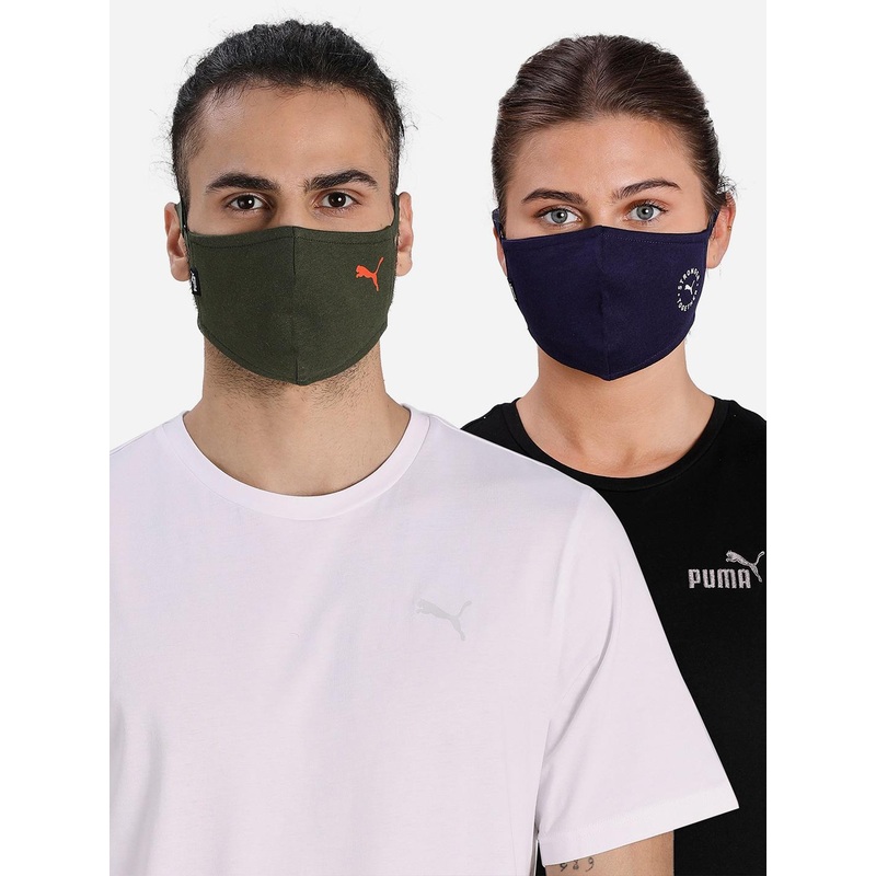 Puma Unisex Pack Of 2 Solid Outdoor Masks