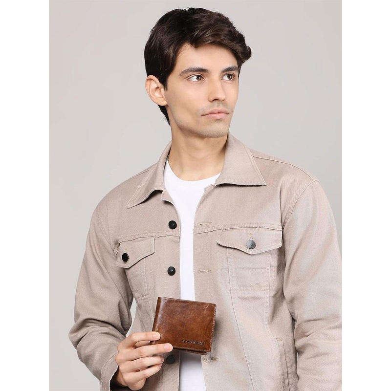 Swiss Eagle Men Animal Textured Leather Two Fold Wallet