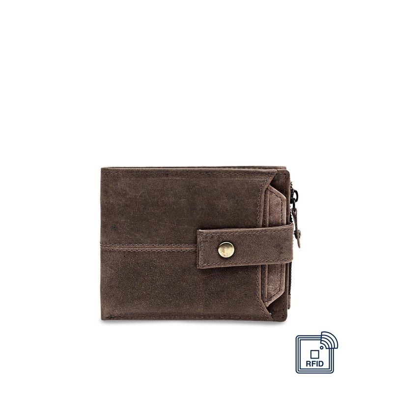 Teakwood Leathers Men Brown Solid Zip Around Wallet