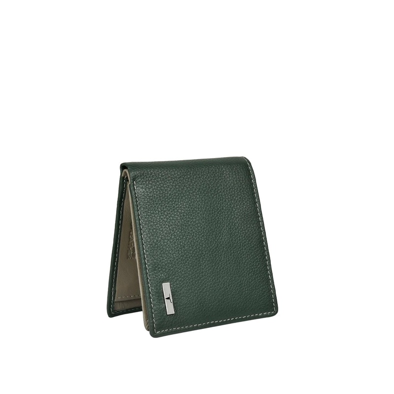 URBAN FOREST Men Green Leather Two Fold Wallet