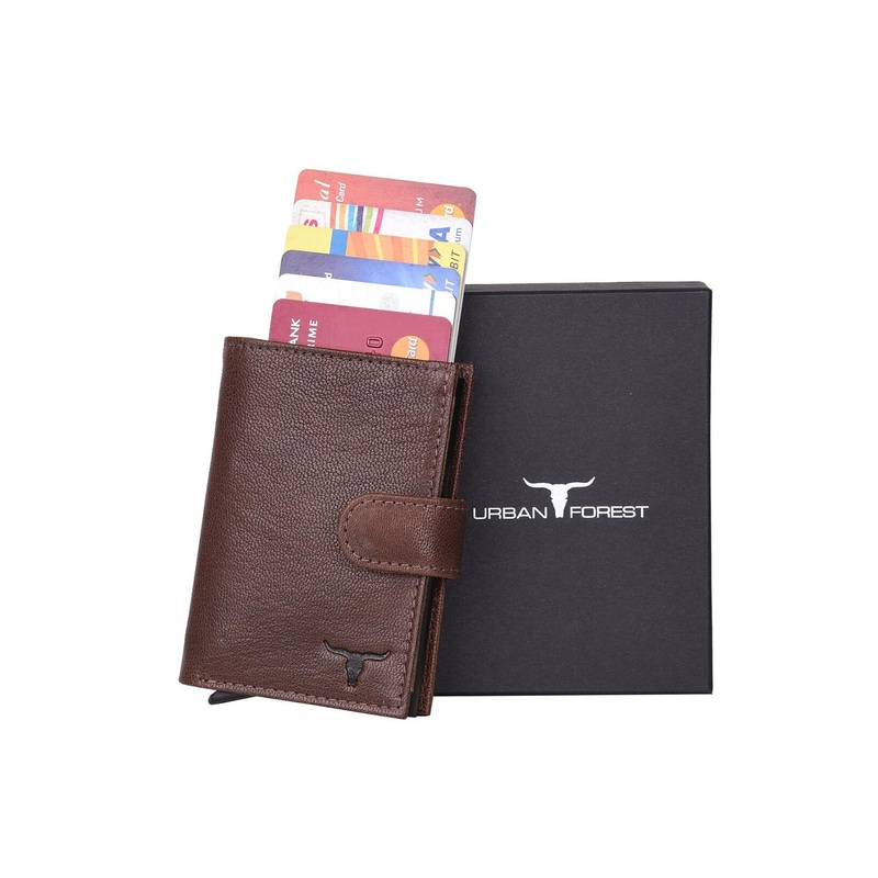 URBAN FOREST Men Leather Two Fold Wallet With SD Card Holder