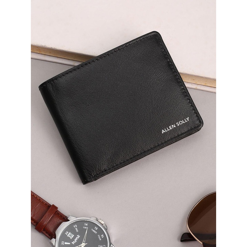 Allen Solly Men Textured Leather Two Fold Wallet