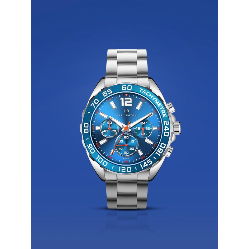 CARLINGTON Men Dial Stainless Steel Straps Analogue Multi Function Watch Legacy 9922