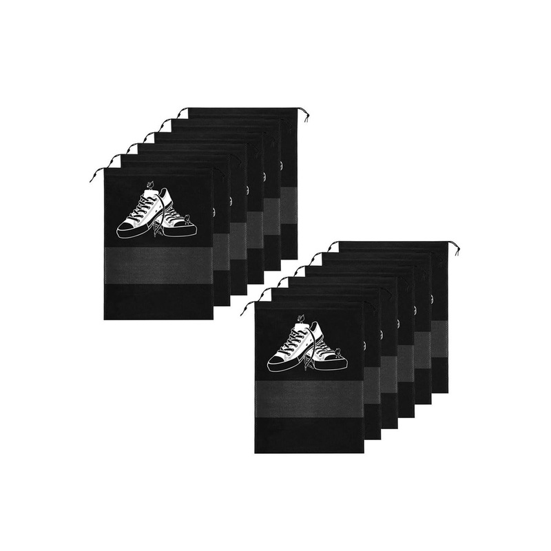 DALUCI Pack Of 12 Portable Drawstring Shoe Cover With Transparent Window