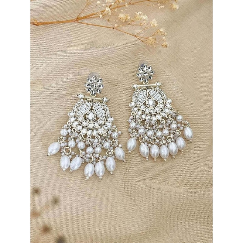 HHJEWELRY White Brass Earrings