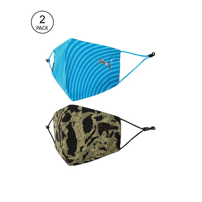 Puma Unisex Pack Of 2 Printed 5-Ply Cotton Protective Outdoor Face Masks