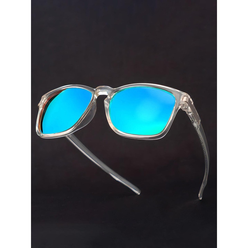 AFERELLE Unisex Blue Square Polarized Sunglasses