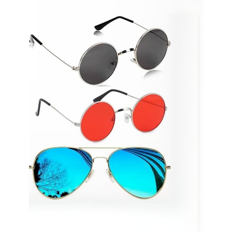 Arzonai Adult Pack Of 3 Multicolor Sunglasses