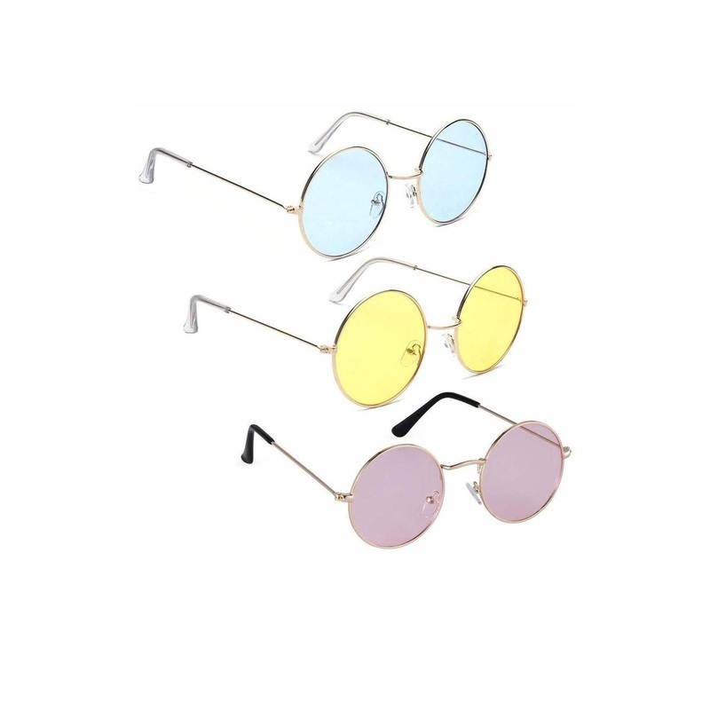 Arzonai Pack Of 3 Unisex Clear Lens Sunglasses With UV Protected Lens