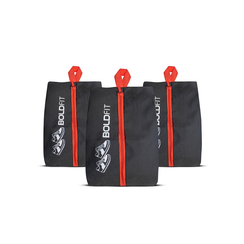 BOLDFIT Set Of 3 Printed Travel Shoe Organisers