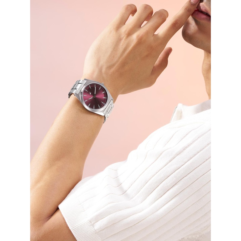 Fastrack Men Brass Dial & Stainless Steel Bracelet Style Straps Analogue Watch