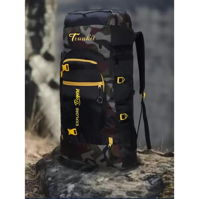 TRUNKIT Unisex Typography Printed Waterproof Trekking Rucksack