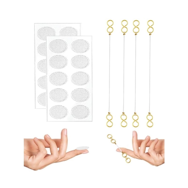 ARISTAL Jewellery 2 Pair Earrings Support Invisible Ear Chain With Sticker
