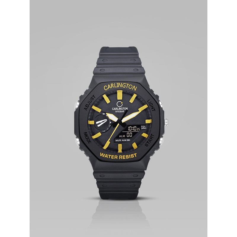 CARLINGTON Unisex Dial & Straps Analogue and Digital Watch CT 3322 Black